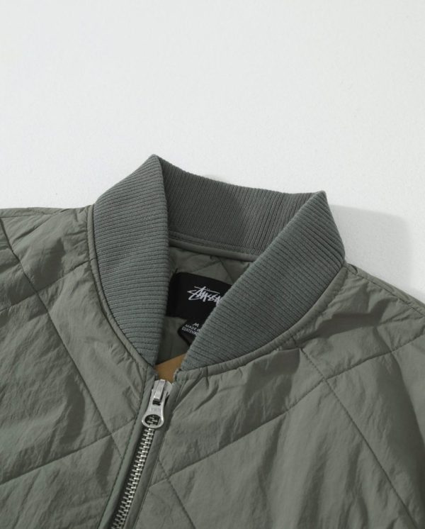 Stussy コーチジャケット キルト オリーブ