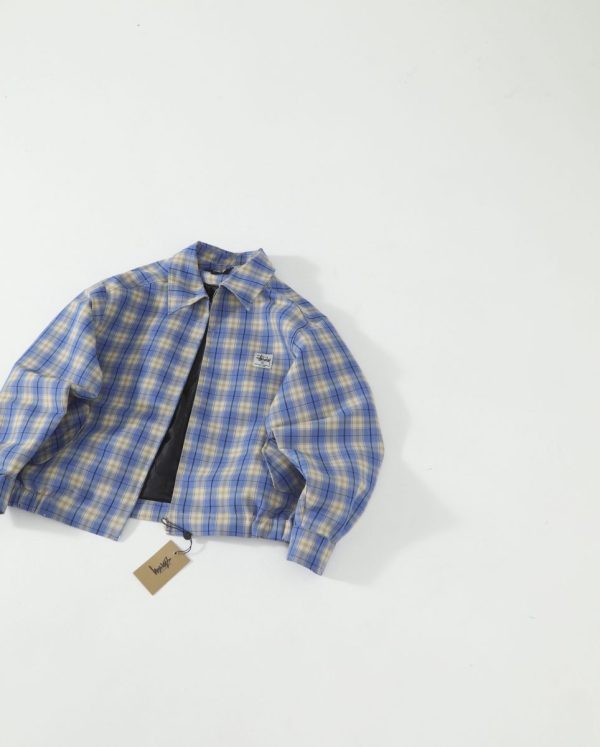 Stussy シャツジャケット チェック柄 ブルー