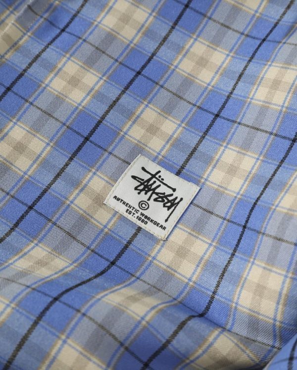 Stussy シャツジャケット チェック柄 ブルー