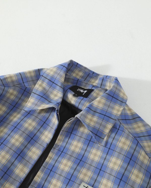 Stussy シャツジャケット チェック柄 ブルー