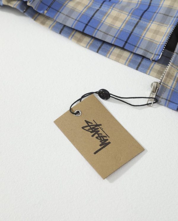 Stussy シャツジャケット チェック柄 ブルー