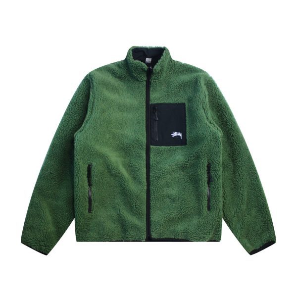 Stussy ウインドブレーカー ファーカラー ブラック