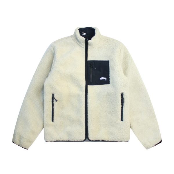Stussy ウインドブレーカー ファーカラー ブラック
