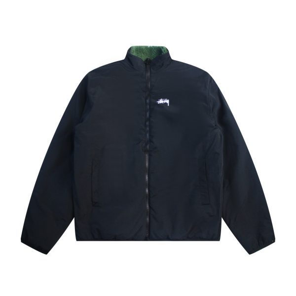 Stussy ウインドブレーカー ファーカラー ブラック
