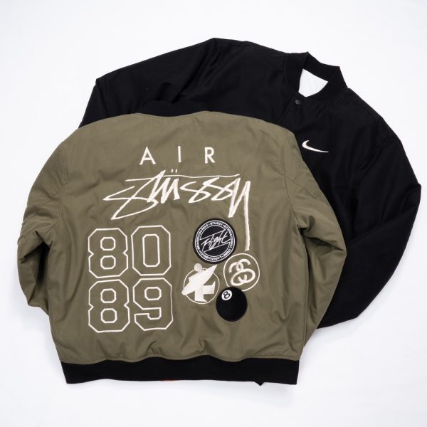 Stussy×Nike ベースボールジャケット ナンバー刺繍 ブラック