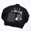 Stussy×Nike ベースボールジャケット ナンバー刺繍 ブラック