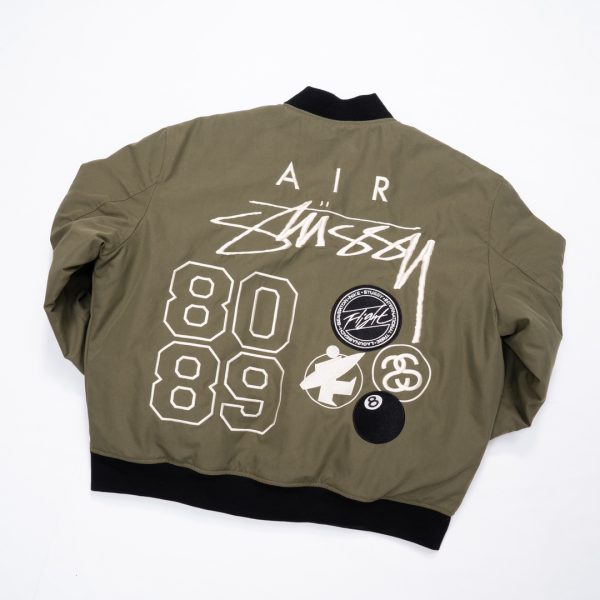 Stussy×Nike ベースボールジャケット ナンバー刺繍 ブラック