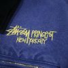 Stussy×Carhartt ワークジャケット 刺繍ロゴ ブルー