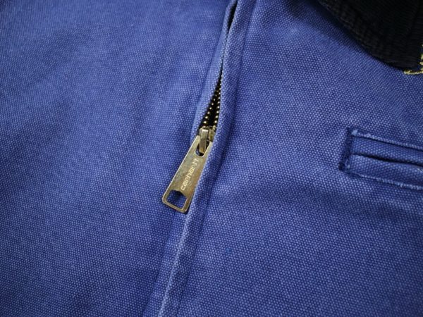 Stussy×Carhartt ワークジャケット 刺繍ロゴ ブルー