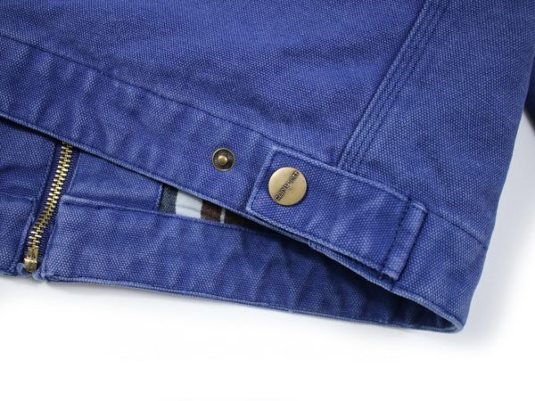 Stussy×Carhartt ワークジャケット 刺繍ロゴ ブルー