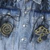 Stussy デニムジャケット ペイント柄 ライトブルー