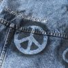 Stussy デニムジャケット ペイント柄 ライトブルー