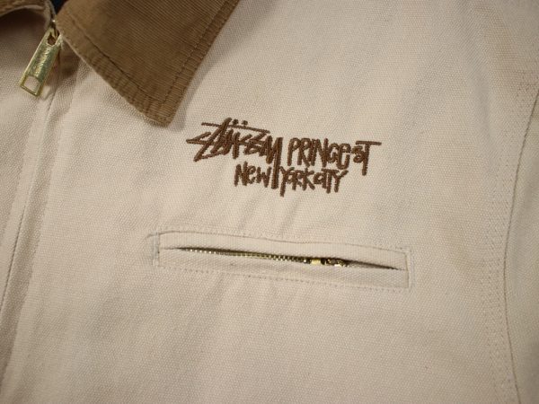 Carhartt×Stussy ワークジャケット 刺繍 ベージュ