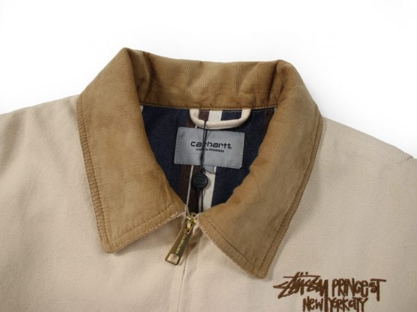 Carhartt×Stussy ワークジャケット 刺繍 ベージュ