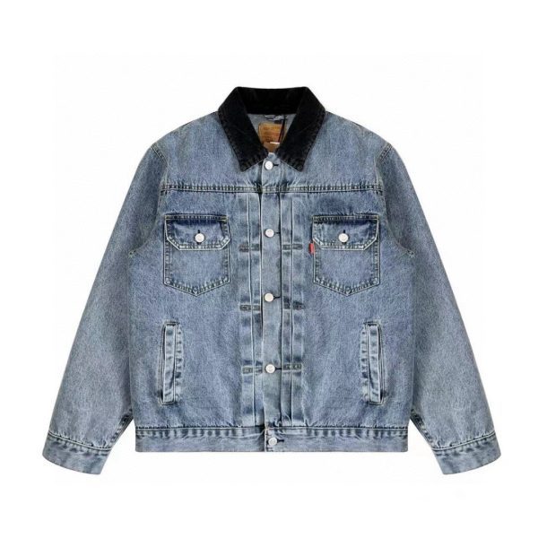 Stussy×Levi's デニムジャケット 刺繍 ブルー