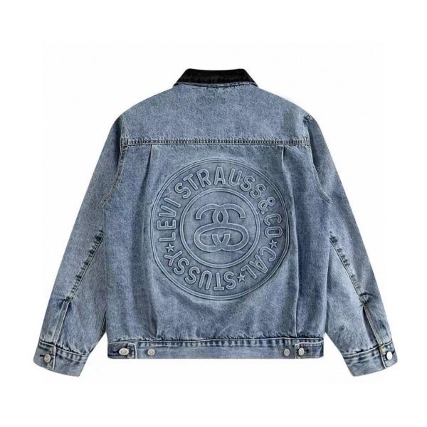 Stussy×Levi's デニムジャケット 刺繍 ブルー