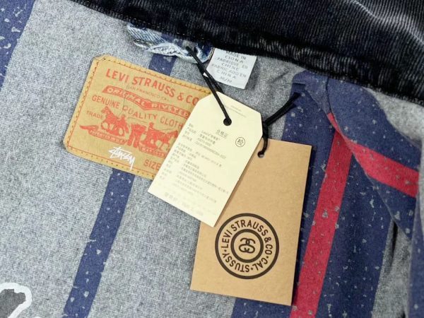 Stussy×Levi's デニムジャケット 刺繍 ブルー