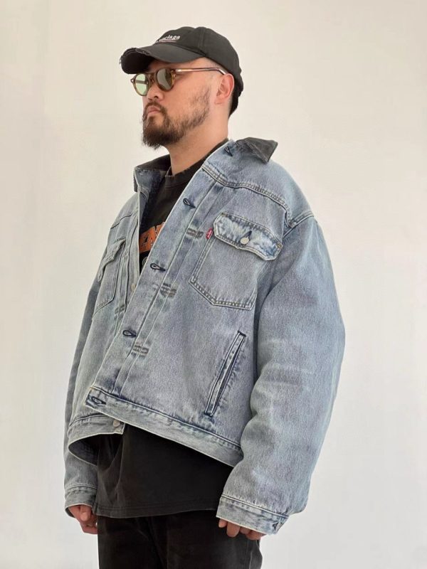 Stussy×Levi's デニムジャケット 刺繍 ブルー
