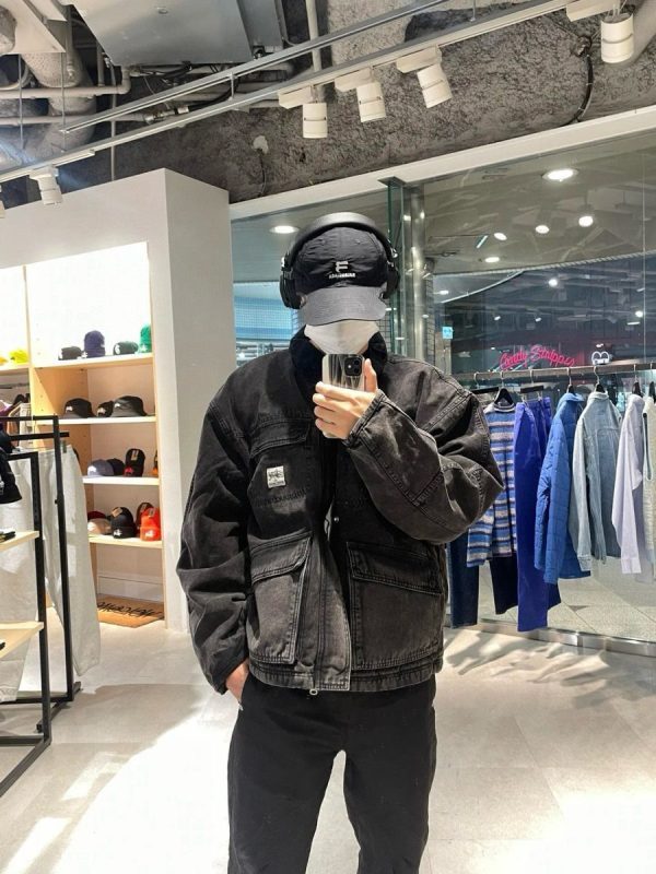 Stussy ワークジャケット 4ポケット ブラック