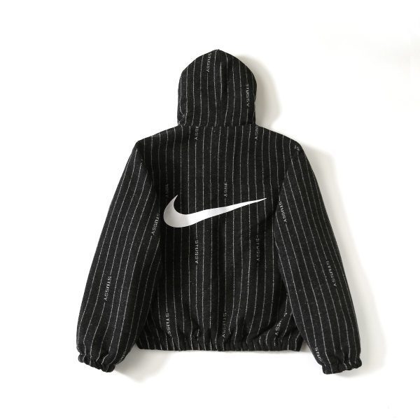 Stussy×Nike フードジャケット ストライプ ブラック