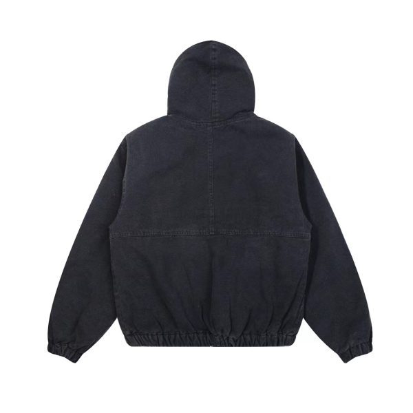 Stussy フードジャケット ロゴ刺繍 ワインレッド