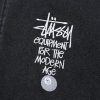 Stussy フードジャケット ロゴ刺繍 ワインレッド