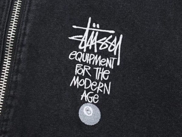 Stussy フードジャケット ロゴ刺繍 ワインレッド