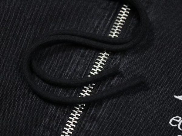 Stussy フードジャケット ロゴ刺繍 ワインレッド