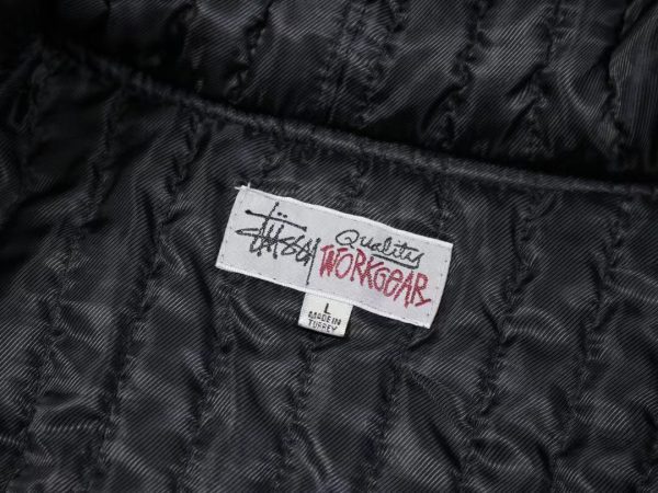 Stussy フードジャケット ロゴ刺繍 ワインレッド