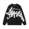 Stussy セーター ペイント柄 ブラック×ホワイト