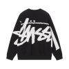 Stussy セーター ペイント柄 ブラック×ホワイト