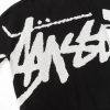 Stussy セーター ペイント柄 ブラック×ホワイト