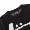 Stussy セーター ペイント柄 ブラック×ホワイト