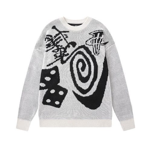 Stussy セーター アブストラクトプリント ベージュ