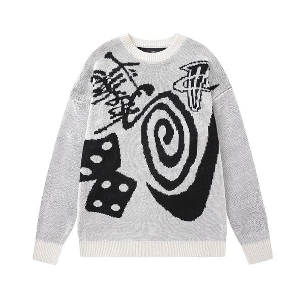 Stussy セーター アブストラクトプリント ベージュ