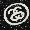 Stussy ニットベスト 人像プリント ブラック×ホワイト