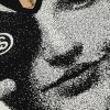 Stussy ニットベスト 人像プリント ブラック×ホワイト