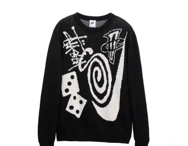Stussy セーター 背面グラフィック ブラック