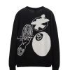 Stussy セーター 背面グラフィック ブラック
