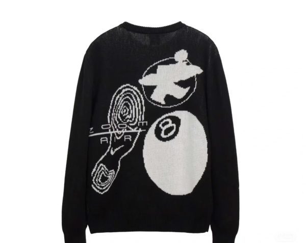Stussy セーター 背面グラフィック ブラック
