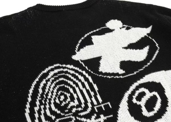 Stussy セーター 背面グラフィック ブラック