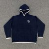 Stussy ニットパーカー ワッフル編み イエロー×ネイビー