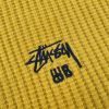 Stussy ニットパーカー ワッフル編み イエロー×ネイビー