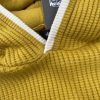 Stussy ニットパーカー ワッフル編み イエロー×ネイビー