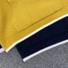 Stussy ニットパーカー ワッフル編み イエロー×ネイビー