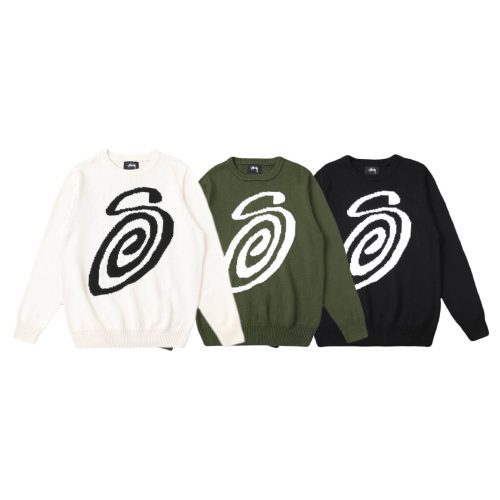 13434708686993803 Stussy セーター ロゴ ブラック