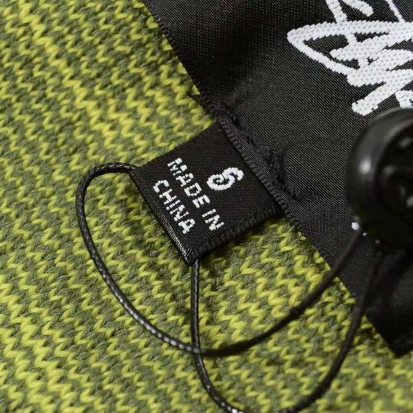 Stussy ニットプルオーバー 背面ロゴプリント グリーン×ブラック