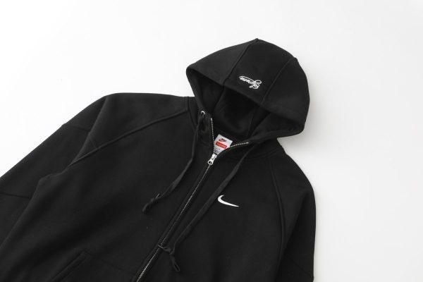 Nike ジップパーカー エアマックス刺繍 ブラック×グレー